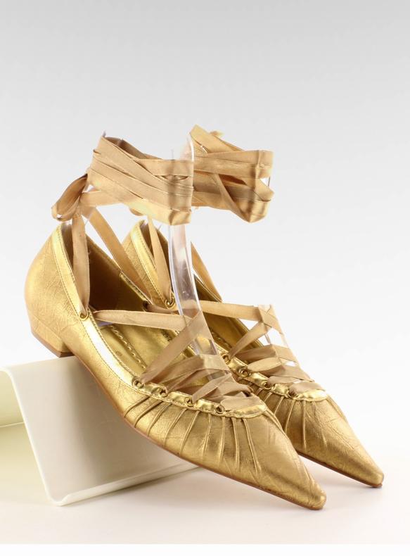 Ballerine con nastro intorno alla caviglia 391029-2 Bronzo giallo 1