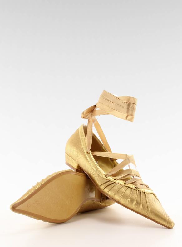 Ballerine con nastro intorno alla caviglia 391029-2 Bronzo giallo 2