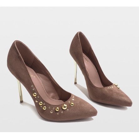 Stiletto in velluto rosa DD55P 1