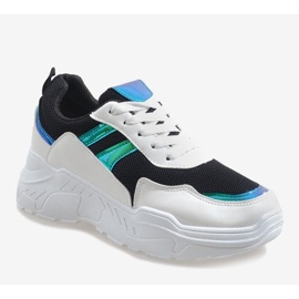 Scarpe sportive alla moda nere LL1743 bianco nero 1