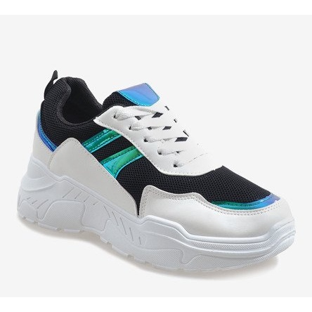 Scarpe sportive alla moda nere LL1743 bianca nero 1