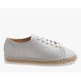 Espadrillas stringate argento 831-1 grigio 1