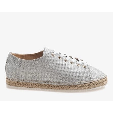 Espadrillas stringate argento 831-1 grigio 1