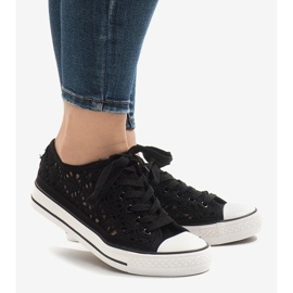 Sneakers nere in pizzo BB2050-SP nero 2