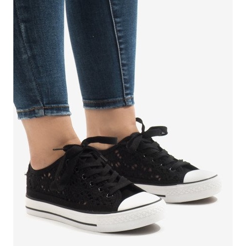 Sneakers nere in pizzo BB2050-SP nero 1