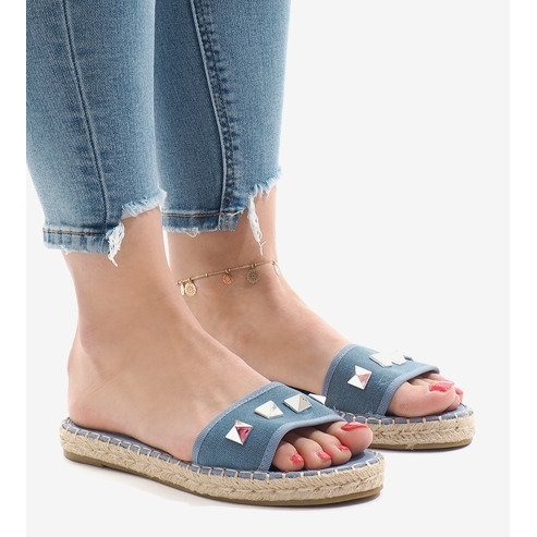Pantofole blue jeans con borchie 7087 1