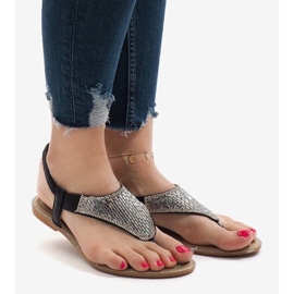 Sandali neri decorati con B-935 nero 2