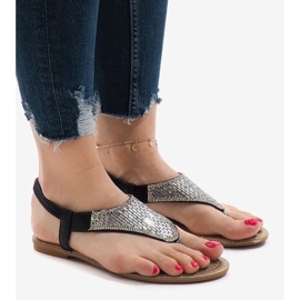 Sandali neri decorati con B-935 nero 1