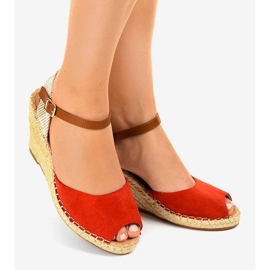 Sandali rossi con zeppa 2895 rosso 1