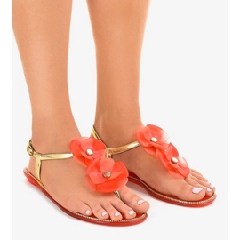 Pantofole rosse a fiori KG19P rosso 1
