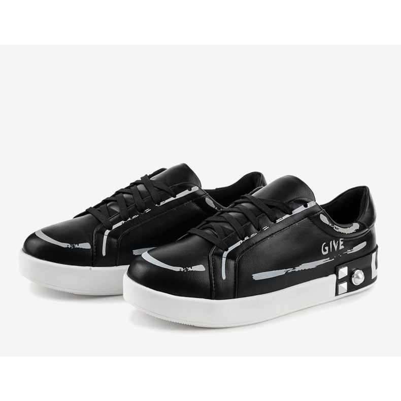 Sneakers nere decorate con borchie G272 nero 1