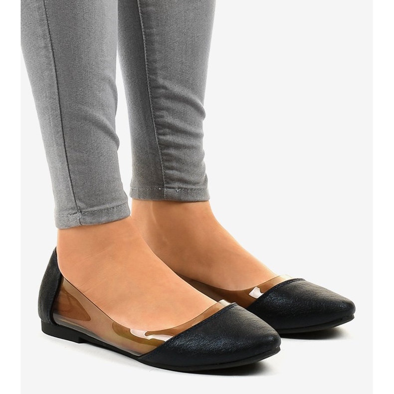 Ballerine nere trasparenti B01-1A nero 1
