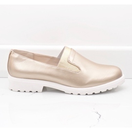 Scarpe slip-on dorate sulla piattaforma XC683-3 d'oro 1
