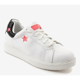 Sneakers bianche riccamente decorate 2189-23 bianca nero 1
