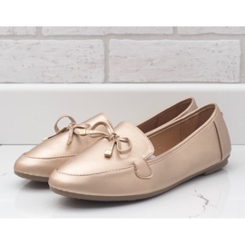 Mocassini ballerina in pelle dorata 9F175 d'oro 1