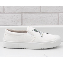 Sneakers slip-on bianche con stella JT28-41 bianco 1