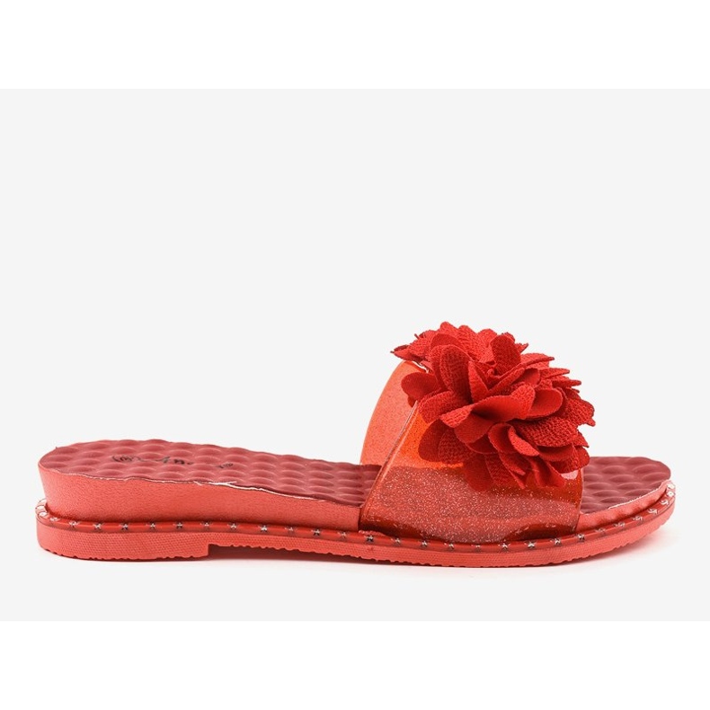 Infradito rosse con fiori N-49 rosso 1