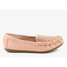 Mocassini nudi traforati con paillettes YSD823Y beige 1