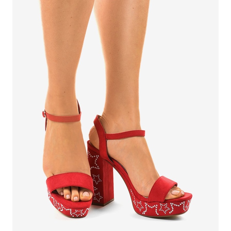 Sandali rossi su palo in camoscio 99435-4 rosso 1