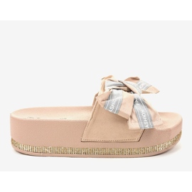 Pantofole moda casual beige 218-207 1