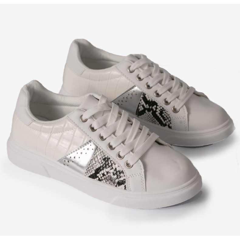 Sneakers da donna eleganti bianche BK928-9 bianco 2