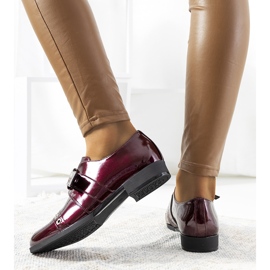 Scarpe laccate bordeaux con fibbia C18-6263-2 rosso multicolore 1