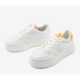 Sneakers bianche lucide LLQ205-17 bianco d'oro 1