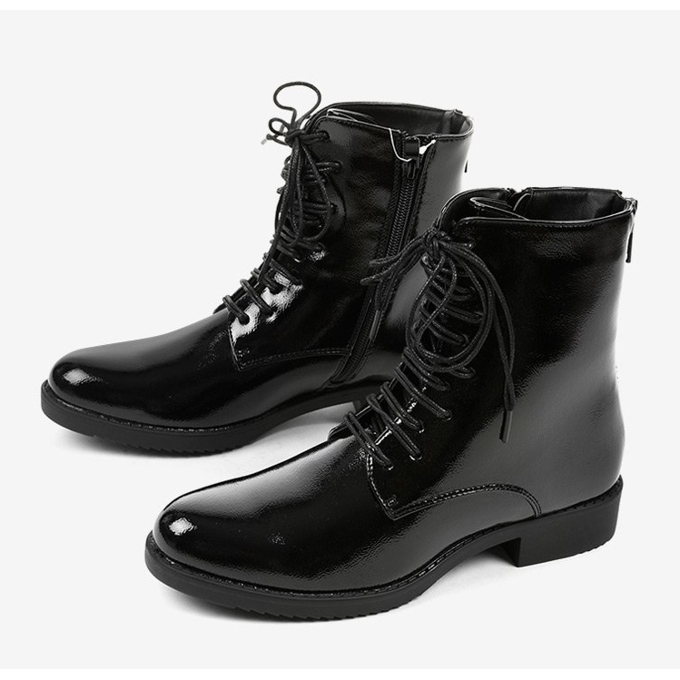 Stivali da lavoro da donna in vernice nera A8316 / B nero 1