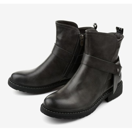 Stivali da donna piatti grigi con cerniera Graybane grigio 1
