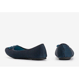 Ballerine in tessuto blu Del Amor nero 2