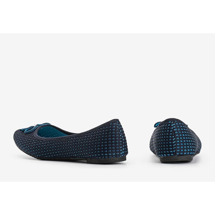Ballerine in tessuto blu Del Amor nero 2