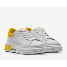 Sneakers bianche e gialle da donna Taranto bianca 1