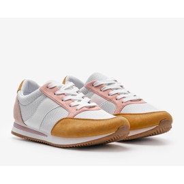 Sneakers classiche bianche con Aniya gialla bianco rosa giallo 1