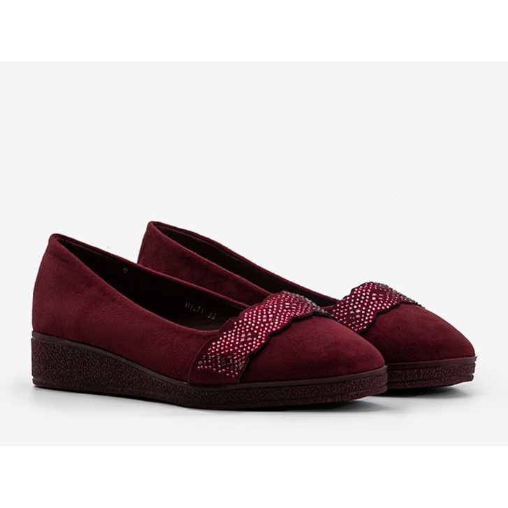 Ballerine in camoscio sulla zeppa Maritza rosso multicolore 1