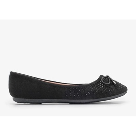 Ballerine in camoscio nero con zirconi Larissa 1
