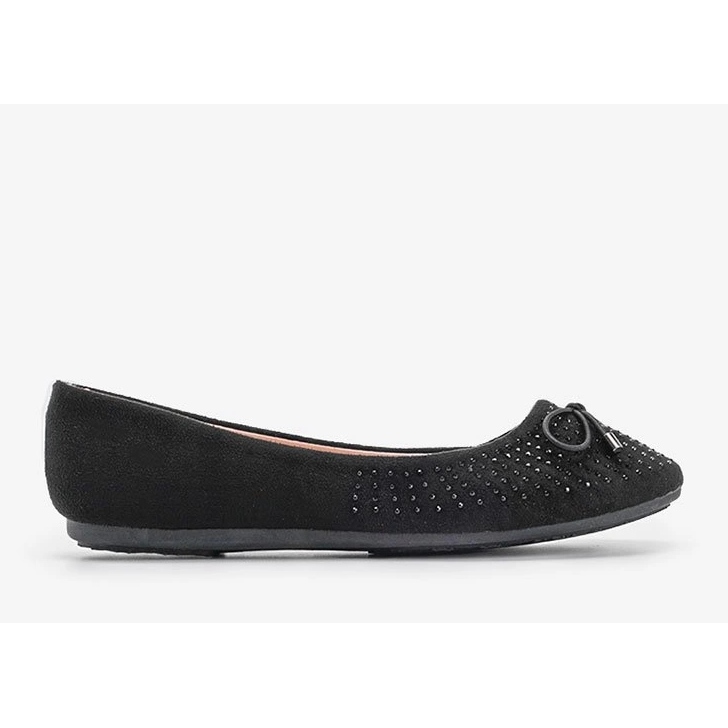 Ballerine in camoscio nero con zirconi Larissa 1