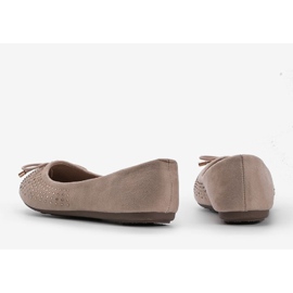 Ballerine in camoscio beige con zirconi Larissa 1