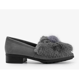 Scarpe da donna grigie con pelliccia Deasia grigio 1