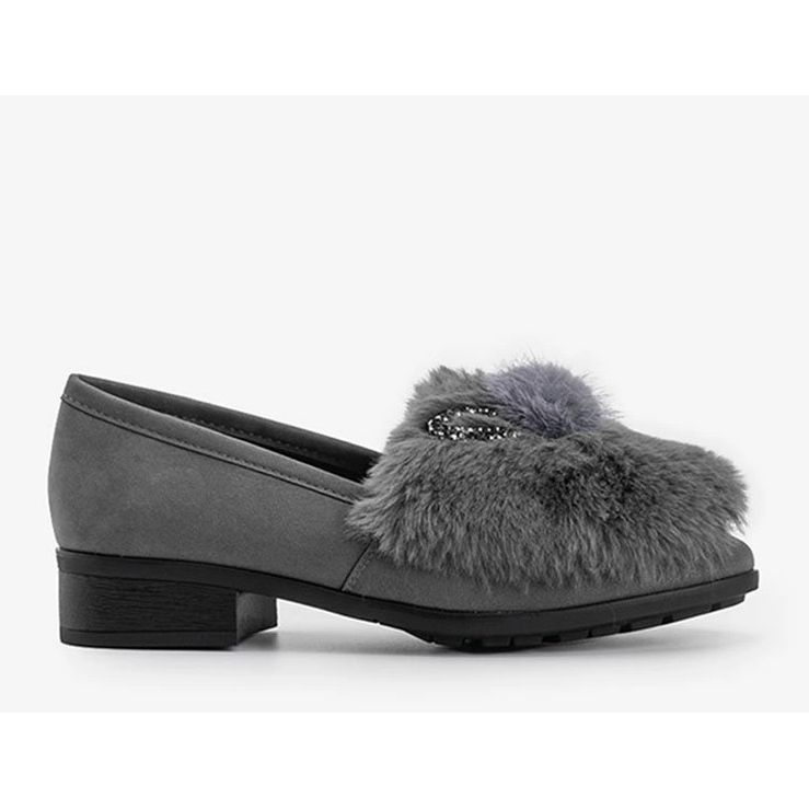 Scarpe da donna grigie con pelliccia Deasia grigio 1