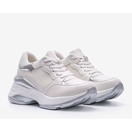 Sneakers argento con suola spessa Lydia bianco 1