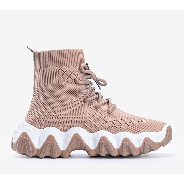 Sneaker a calzino Gisselle color kaki beige 1