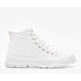Sneakers alte bianche su una spessa suola Evelin bianca 1