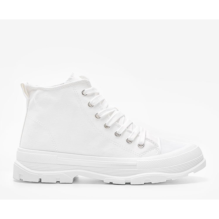 Sneakers alte bianche su una spessa suola Evelin bianco 1