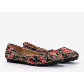 Ballerine nere lucide con fiori Luz nero 2