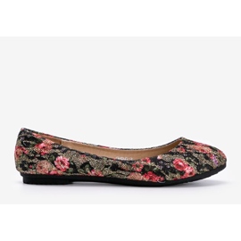 Ballerine nere lucide con fiori Luz nero 1