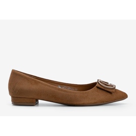 Ballerine marroni con tacco piatto di Lisbeth marrone 1