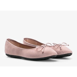 Ballerine in camoscio rosa con fiocco Aiyana 1
