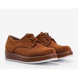 Scarpe scamosciate marroni su suola alta Elyssa marrone 1