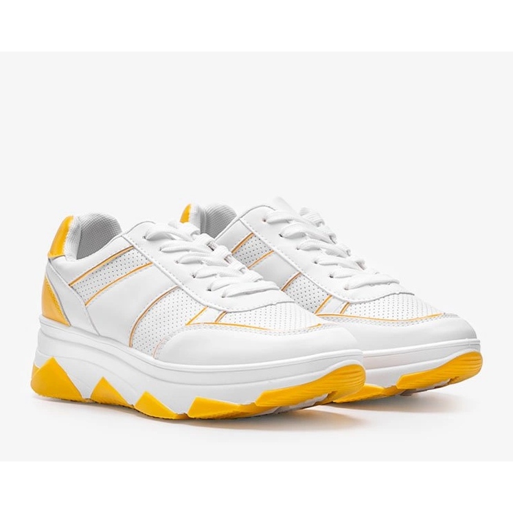 Sneakers bianche e gialle di Julissa bianca 1