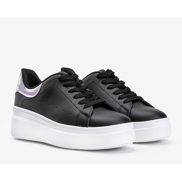 Sneakers nere con inserto olografico Lillian nero 1